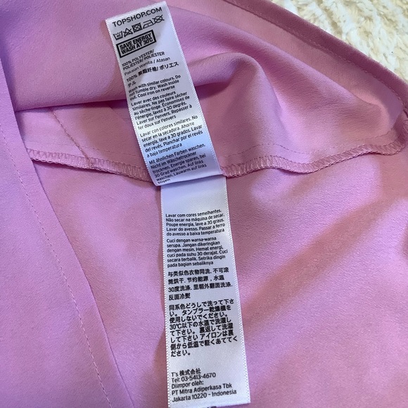 TOPSHOP Bubble Gum Pink Cropped Top - Size:6 - Picture 6 of 8